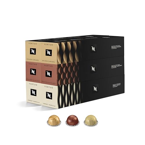 Nespresso - Nespresso Vertuo Pods, Flavoured coffee Mixed Pack of 60 capsules - Compatible with Vertuo coffee maker, Recyclable pods