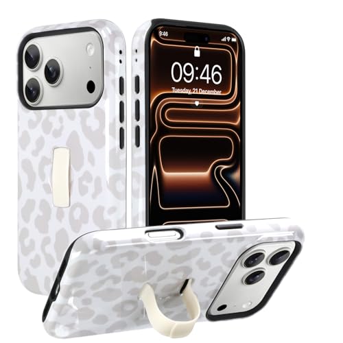 Coque iPhone 17 Pro Max rigide motif léopard brillant et finitions haut de gamme