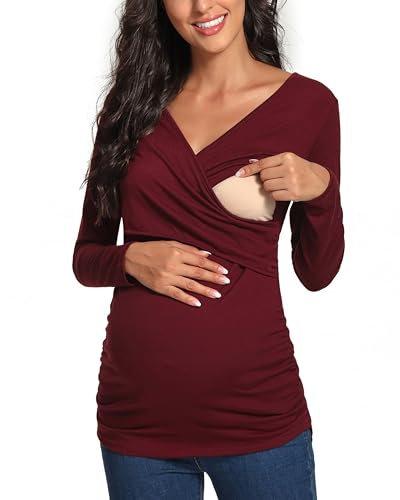 Love2Mi Stillshirt Kurzarm & Langarm Stillkleidung Umstandsshirt...