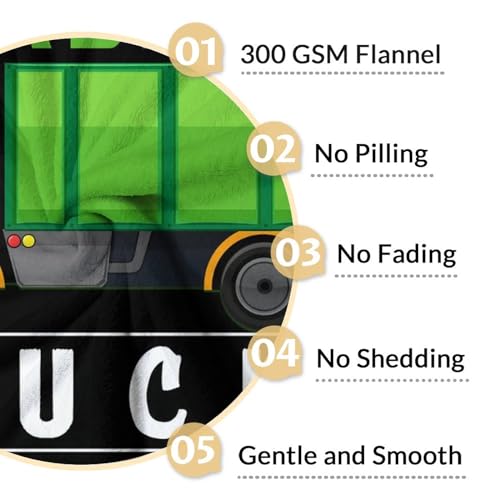Mercuryelf Garbage Truck Blanket Gift - 40x50 Inches Funny Throw Blankets for Boys - Black Soft, Fuzzy & Warm Throws for Travel, Office