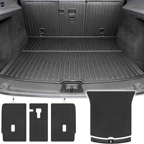Tesla Model Y Juniper Trunk Mats Set 2026 2025Only 5 Seat/Not fit Standard TPE All Weather Juniper Odorless Anti-Slip Accessories - Cargo Liners & Backrest Liners & Rear Bumper Top Protector