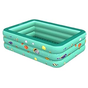 Opblaasbaar zwembad, vierkante kinderen peuterbad, buitenshuisbad, s Groen 150 cm, baby badpool,