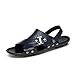 Produktbild HILOTU Sandalen Für Herrenmode Slipper Schuhe Dual Zweck Stil Mikrofaser Leder Atmungsaktiv Niet Verstärkung Walking Sandalen wasserdichte Sportliche Schuhe (Color : Schwarz, Größe : 42 EU)