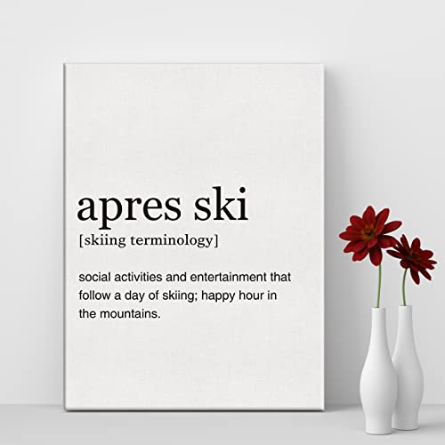 Lexsivo Apres Ski Definition Print Canvas Wall Art Home Office Decor Modern Snowboarder Quotes Painting 12X15 Canvas Poster Framed Ready To Hang Artwork Skier Gift #TOP3