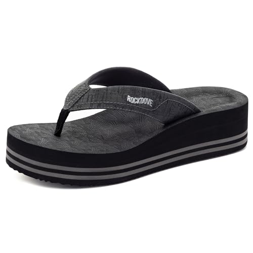 RockDove Womens Vista Platform Flip Flops Cushioned Comfort Non Slip...