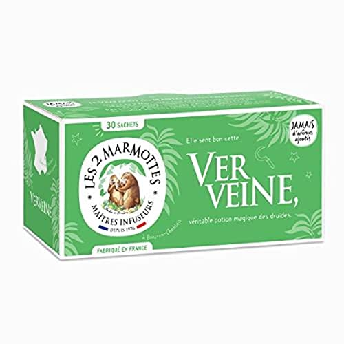 Les 2 Marmottes - Infusion Verveine BIO 30 Sachets - Bien-Être Détente Et Relaxation - Pour Se Recentrer Sur Soi - Made In France - Sans arômes ajoutés - 46g