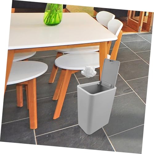 caneca plegable rectangular con tapa pulsadora gris oscuro miniatura 5