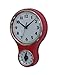 Lily's Home Retro Kitchen Timer Wall Clock, Bell Shape Red