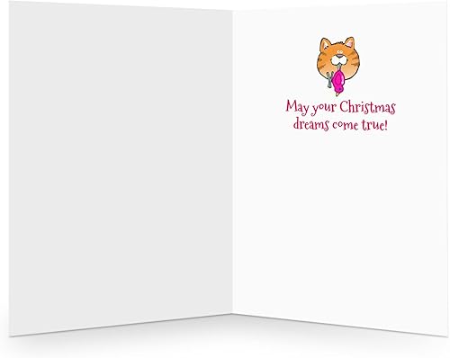 Miniatura 2 de Stonehouse Collection Divertidas tarjetas de Navidad con diseño de gato, 12 tarjetas y sobres en caja, diseño de gato, fabricadas en Estados Unidos