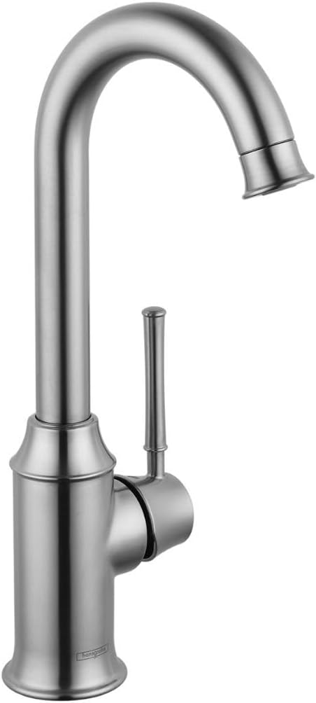 hansgrohe Talis C Stainless Steel Bar Kitchen Faucet, Bar Sink Faucet Single Hole, Faucet for Kitchen Sink, Stainless Steel Optic 04217800