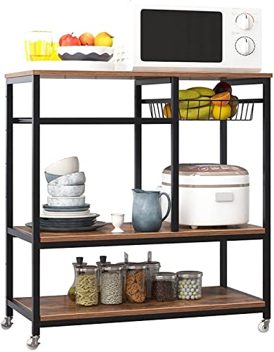 INDIAN DECOR® XL6303 Kitchen Rack Cart Utility Storage Shelf Microwave Oven Stand Storage Shelf Rustic