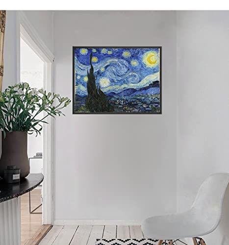 Van Gogh Canvas Wall Art Starry Night Poster - Famous Art Prints Paintings Artwork For Office Home Wall Decor No Frame 16×12Inch/40×30Cm #TOP2