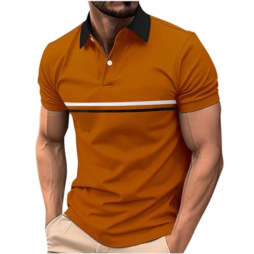 Men's Golf Shirts Big and Tall Short Sleeve Quarter-Zip Henley Pullover Tops Casual Summer Beach Loose Pullover