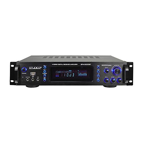 Studio Z SPA-3000BT 3000 Watt Digital Home Audio Sound System Hybrid Bluetooth AM/FM Radio Stereo Receiver and 2 Channel Amplifier