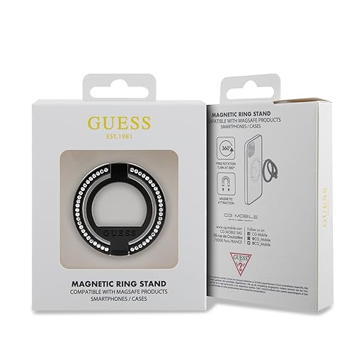 Guess GUMRSALDGK Support pour Bague avec Strass Noir