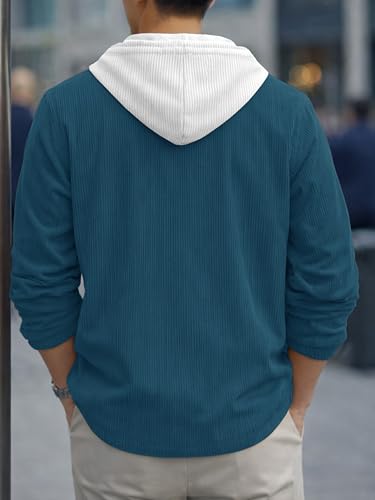 Image of Noble Monk Men's Solid Regular Fit Shirts| Shirt with Hood | Casual Wear for Men | Full Sleeve Shirt | Stylish Shirts for Men