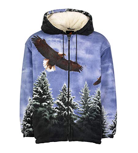 Men Women's Hoodie Sweatshirt Zip up Sherpa Lined Fleece Animal Jacket Wildkind