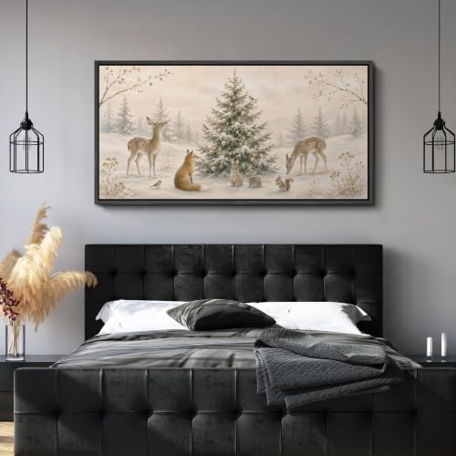 Image of MUDECOR Extra Large Framed Canvas Print Wall Art Winter for Living Room