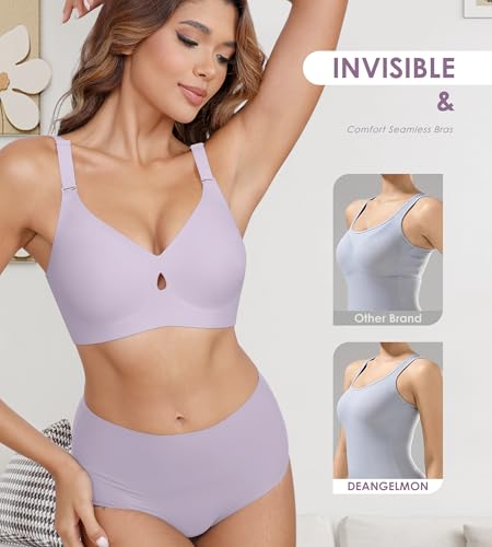 Image of DEANGELMON Bras for Women No Underwire Wireless Push Up Bras - Seamless Full Coverage Bralettes Comfortable Everyday Bra