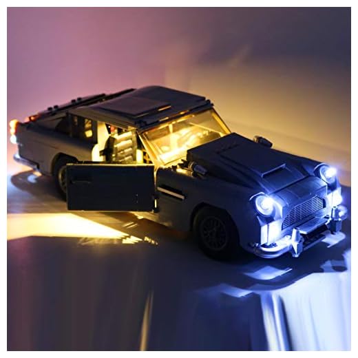 Sungvool Ljusset för Lego Creator-experter James Bond Aston Martin DB5 modell – LED-ljusuppsättning kompatibel med Lego 10262 (ingår ej)