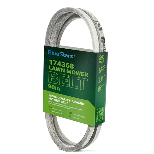 Image of BlueStars 174368 532174368 Mower Deck Belt | Aramid Cord | 5 /8 inch x 90 inch | Deck Belt for 48 inch Husqvarna AYP Poulan YTH2148 YTH2448 GTH2548 YTH2048 YTH2748 YTH2248 YTH2548 LT2122A Replaces 33907 PP13007