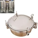 INTBUYING Stainless Steel Pressure Circular Manhole Pressure Sanitary Manhole Cover Tank Round Manway Door Dia 300mm(11.8inch) Round Pressure Manway Tank Door for Food Beverage Chemical Industrial