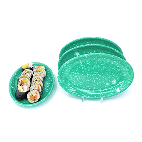 JOVELY 8.7 in. x 5.9 in. Korean Tteokbokki Melamine Oval Serving Platers, Indoor and Outdoor Party Dish, Break-Resistance, Dishwasher Safe, 4 Pcak
