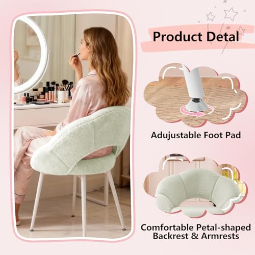 Sillón Plegable Teddy Plush Blanco miniatura 5
