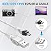 YAODHAOD Firewire to USB Adapter Cable, USB 2.0 Male Firewire IEEE 1394 4 Pin Male iLink Cable Compatible with Sony DCR-TRV75E DV