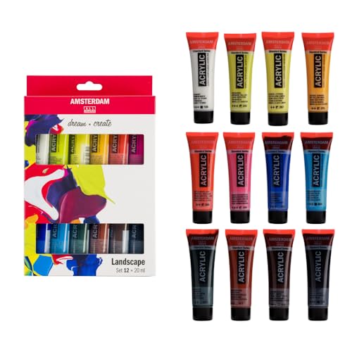 Amsterdam Standard Serie Acrylfarben Set | Landschaft Set (12 x 20 ml Tuben) | Mischfarben perfekt für Landschaftsbilder