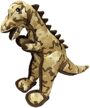 Pet Lou Camo Critters T-Rex Stuffed Dog Toy, 16-inches Height, Multicolor