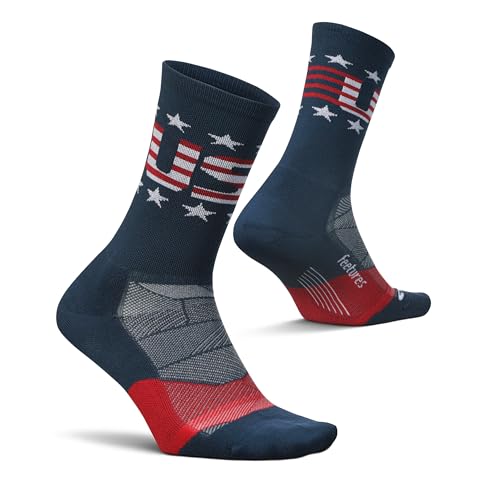 Image of Feetures Elite Light Cushion Mini Crew Sock - Sport Sock with Targeted Compression