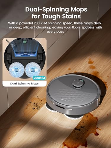 Image of Lefant Robot Vacuum and Mop, 20000Pa Suction, 90-Day Self-Emptying, Obstacle Avoidance, Auto Mop Washing&Drying, for Pet Hair Carpet, 5G WiFi Alexa /APP /iWatch Control, M3 Max