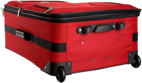Rockland Journey Softside Upright Luggage Set,Expandable, Red, 4-Piece (14/19/24/28) by Rockland - Used condition - Image 3