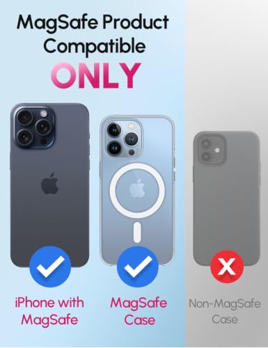 Image of GripMate for MagSafe Phone Grip for iPhone, Slim Magnetic Phone Ring Holder | Removable Phone Loop Grip, Comfortable Finger Holder kickstand for iPhone 17 Pro Max /16 /15 /14 /13 /12, Hot Pink