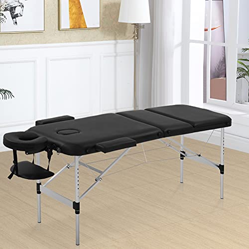 BestMassage Aluminium Massage Bed Portable Massage Table 24 inch Wide Lash Bed Height Adjustable 3 Folding Spa Table with Non-Woven Bag for Spa Footmassage Facial CareSpa Tattoo by BestMassage - Image 3