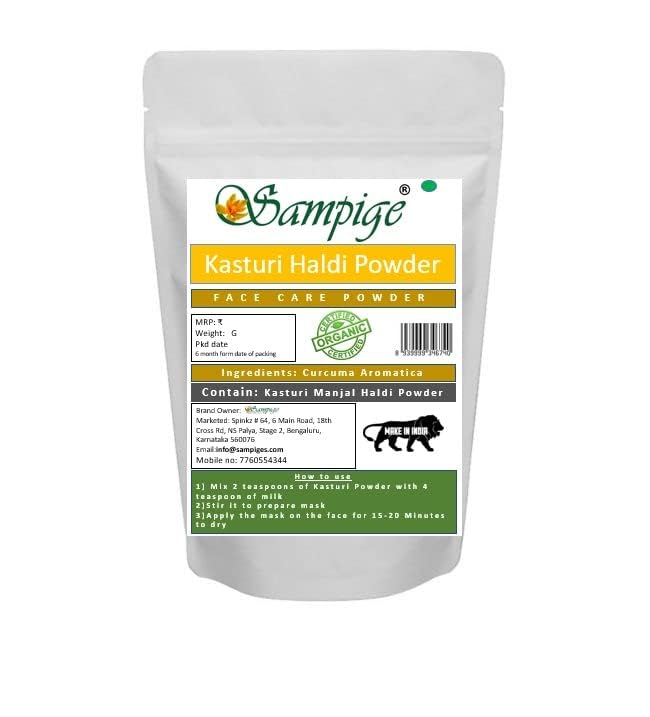 Kasturi Haldi Powder for Brighter Skin, Sampige Kasturi Haldi| Natural & Pure Haldi Powder Kasthuri Manjal - 250 GM
