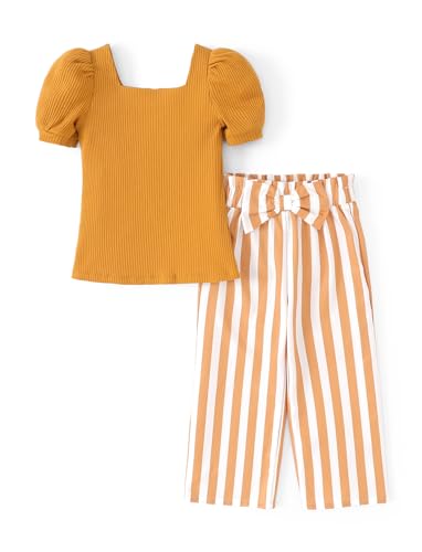 PATPAT Bekleidungssets Mädchen Kleidung Sommer, Geschenk Einschulung Schulanfang,Viereckiger Ausschnitt Kurzarm T-Shirt Kinder Mädchen, Hosen Mädchen Kinderkleider Set Teenager Outfits 3-12 Jahre