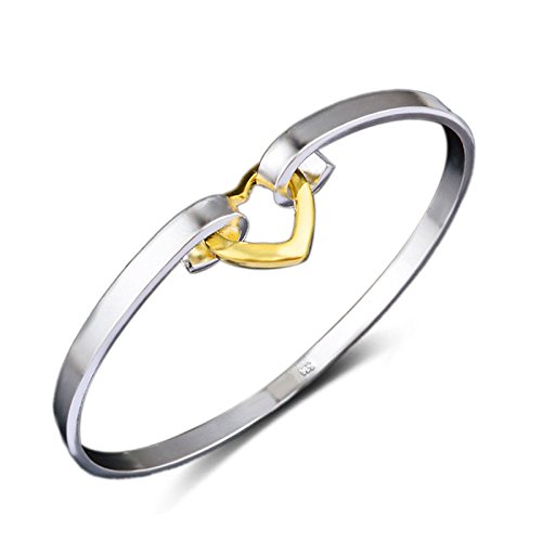 skyllc® Heart-Shaped Plated Silver Bracelet Adorable Elegant Bracelet Women Accessories