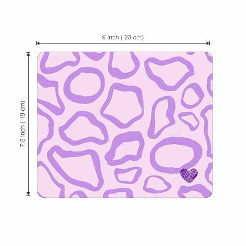 Image of Cute Purple Leopard Print Mouse Pad for Laptop & Computer | 9 x 7.5 Inch | 3mm Thick Non-Slip Rubber Base Mousepad | Smooth Surface for Office, Home & Gaming
