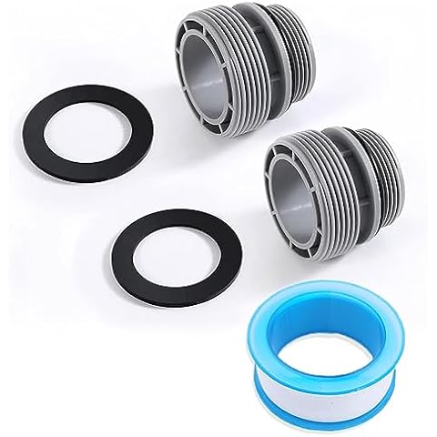 ECO POOLTECH Pool Hose Adapter 1 1/4 to 1 1/2 inch (2 Pack), Convert 40mm F NPT to 1.5 inch Standard Hose, Adapter converting Pool Pumps, Filters, Heat Pumps to 1 1/2 inch Hose with Screw-on nut Cover