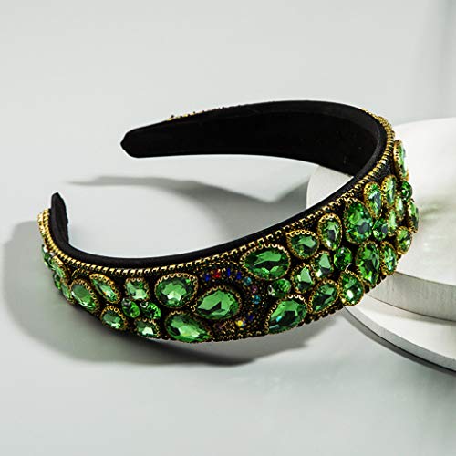 Serre-tête baroque vert rétro à strass goutte d'eau, une idée cadeau mode parfaite - 4