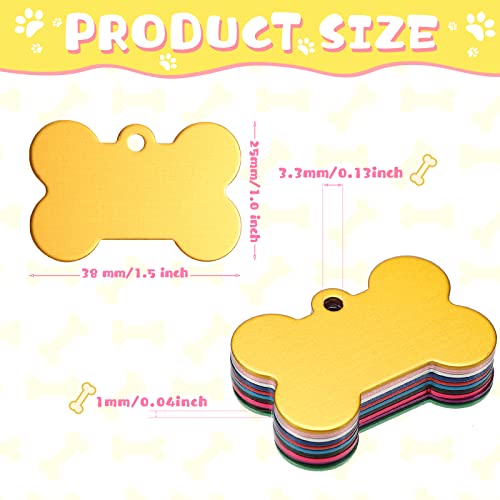 Roowest ROOWEST-BLANK DOG-02 100 Pcs Blank Dog Pet Tags For Engraving 38Mm Aluminum Bone Shape Name Tag Colorful Double Sided Dog Cat Phone Number Tag Pendants thumb #3
