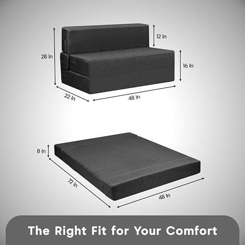 Image of Amazon Brand - Solimo 2 Seater 4 * 6 Jute Fabric Washable Cover Sofa Cum Bed2 Seater Double Foam Fold Out Sofa Cum Bed (Finish Color - Grey Delivery Condition - Pre-Assembled)