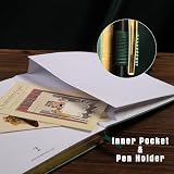 TIEFOSSI Dziennik w kropki, notatnik w kropki dla kobiet i mężczyzn, twarda okładka ze skóry PU, gruby papier 160 g/m², 160 ponumerowanych stron ze złotymi krawędziami, kwadratowy pamiętnik 20,4 x