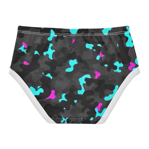 Black Gray Camouflage Kids Underwear, Toddler Briefs, Cotton Underwear for Girls, 2–8 Years2