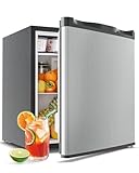 Feelfunn Mini Fridge with Freezer - 1.7 Cu.Ft Single Door Mini Refrigerator with Adjustable Thermostat, Low Noise, Energy Saving, Small Fridge for Bedroom, Apartment, Dorm, Classroom, Office - Silver