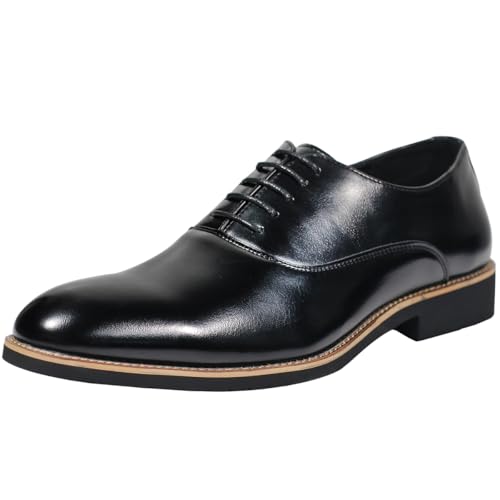 Men's Oxford Shoes Pointed Toe Leather Dress Shoes Lace Up Modern Classic Formal Shoes