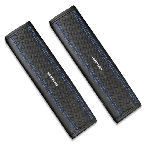 スズキ ハスラー シートベルトカバー 2個セット シートベルトパッド ハスラー MR52S MR92S シートベルト用品 肩当てパッド 取り付け簡単 柔らかくて快適、肩と首を保護します 肩当てパッド 圧迫感軽減 車 用品 カー アクセサリー(ブルーライン)