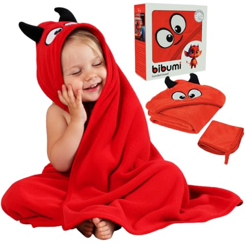 Toalla Bebe con Capucha   Capa de Baño Bebe   Albornoz Bebes talla 0 a 4 años   Regalos para Recien Nacidos Originales   Unisex de Niño y Niña   Toallas Niños Piscina y Playa   Toalla Niño Baño (Rojo)